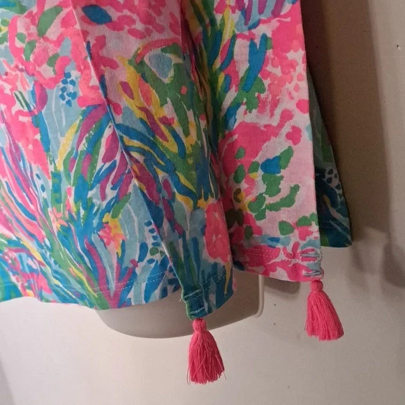 Lilly Pulitzer Girls Via Caftan Dress in Fan Sea Pants Size Large
